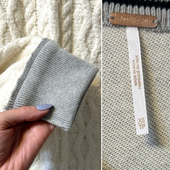 FREE PEOPLE Olympia Tunic Cable Knit Chunky Sweater Sweatshirt XS OVERSIZED S M - Picture 16 of 16